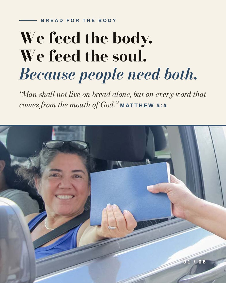 Paula_White's tweet photo. We feed the body.
We feed the soul.
Because people need both. 🧡

When you come through this line, you leave with groceries.
You also leave with the Word of God... because we believe physical hunger and spiritual hunger deserve the same answer.

"Man shall not live on bread alone, but on every word that comes from the mouth of God." Matthew 4:4

That is what we are here for.
Not just to fill a bag.
To fill a life.

Every volunteer who shows up makes that possible.  If this moved you, share it.
The community needs more people willing to show up for both. 🙏

https://t.co/ExfIBHT7rL