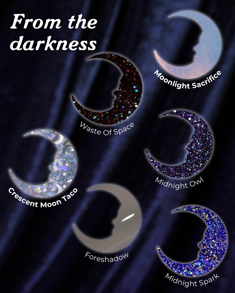 holotaco's tweet photo. Cast a spell upon your entire mani 💅 Are you entering darkness 🦇, keeping it light for the ghouls ☁️ or diving into nightmares? 🌙👇
#holotaco #holotacoxsafiya #holotacoxsafiyavol2 💿🌮 https://t.co/hO3U45XjqA