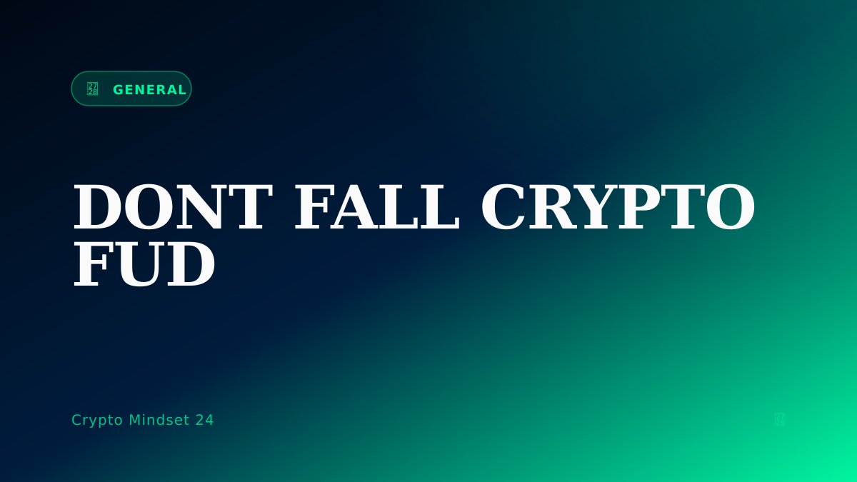 CryptoMindset24's tweet photo. Don't Fall for Crypto FUD: How to Read the News Right

Crypto news hits us fast every single day. One minute, prices are up, the next they are down. It can feel like a roller coaster. This constant flow of information makes it hard ...

https://t.co/R05xxP7j9h https://t.co/kjQlN2AJxC