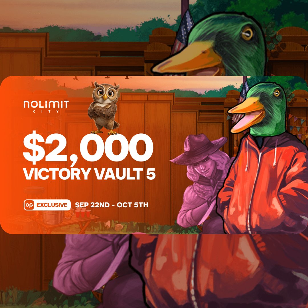 OWLDAOio's tweet photo. Fifth vault. Three seats at the top. π
Every #NoLimitCity title counts through 05 October 2026. The pack sorts by net win.
Check the terms on the websiteπ¦ #VictoryVault5 https://t.co/ULkC5TOuUC