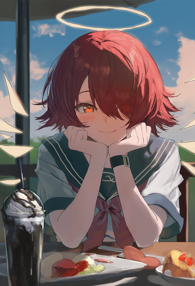 AnantaAI99's tweet photo. She's looking at her Dessert  😊
#Exusiai #Arknights https://t.co/atE0SC75A2