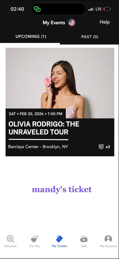 Mandyharry890's tweet photo. Wts 2 Olivia Rodrigo tickets for the unraveled tour🔥💜📍Barclays center, NY 🗓️Feb 20, 2027! proof available. DMs open! 📩
iso wtb Olivia Rodrigo New York Hartford Pittsburgh Brooklyn Washington Boston Toronto Atlanta charlotte Canada  
#oliviarodrigo #TheUnraveledTour #livies https://t.co/ltAW0SZI6w