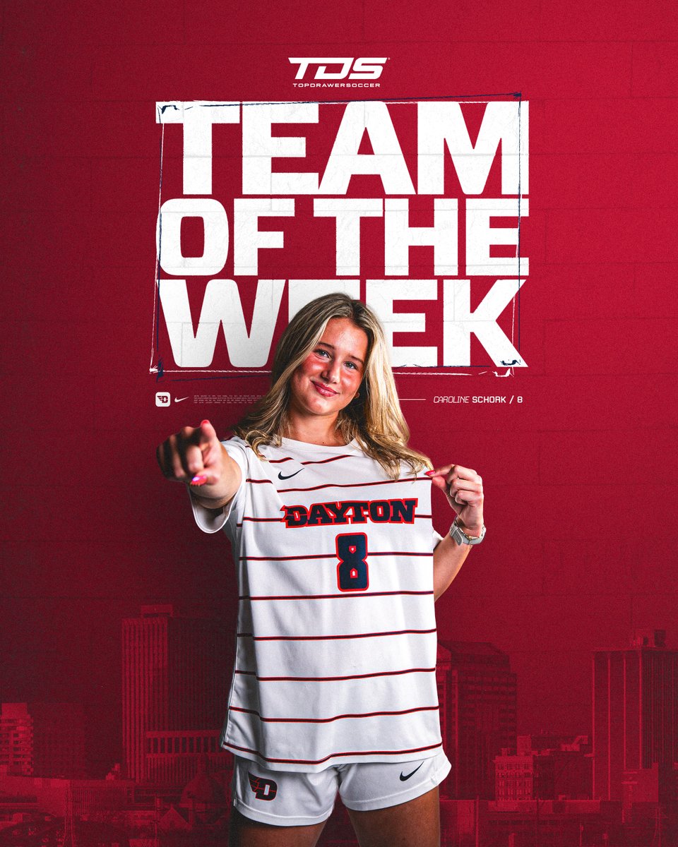 DaytonWSoccer's tweet photo. Huge congrats to Caroline Schork for being named to the top drawer soccer team of the week‼️✈️⚽️

#UDWSOC // #GoFlyers https://t.co/rYoJ57PTSu