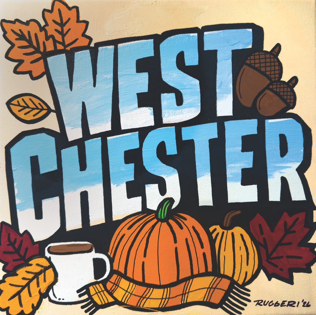 wcchronicle's tweet photo. Tonight at 8:04 pm will mark the beginning of Fall! We commissioned this painting, “West Chester (Fall)” by local artist Joshua Ruggeri @jruggs https://t.co/Hv1ssA9X7Q