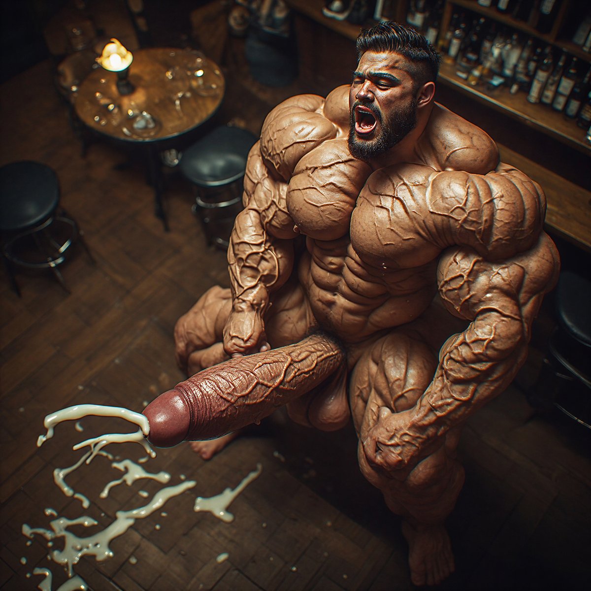 thehuuuge's tweet photo. Another guy enjoying an intense OOOOH at the bar. #AIart #AIMens #MuscularGay #hugepenis #bodybuilderai #muscleai #musclefreak #musclealpha https://t.co/XFJ3cKEgyk