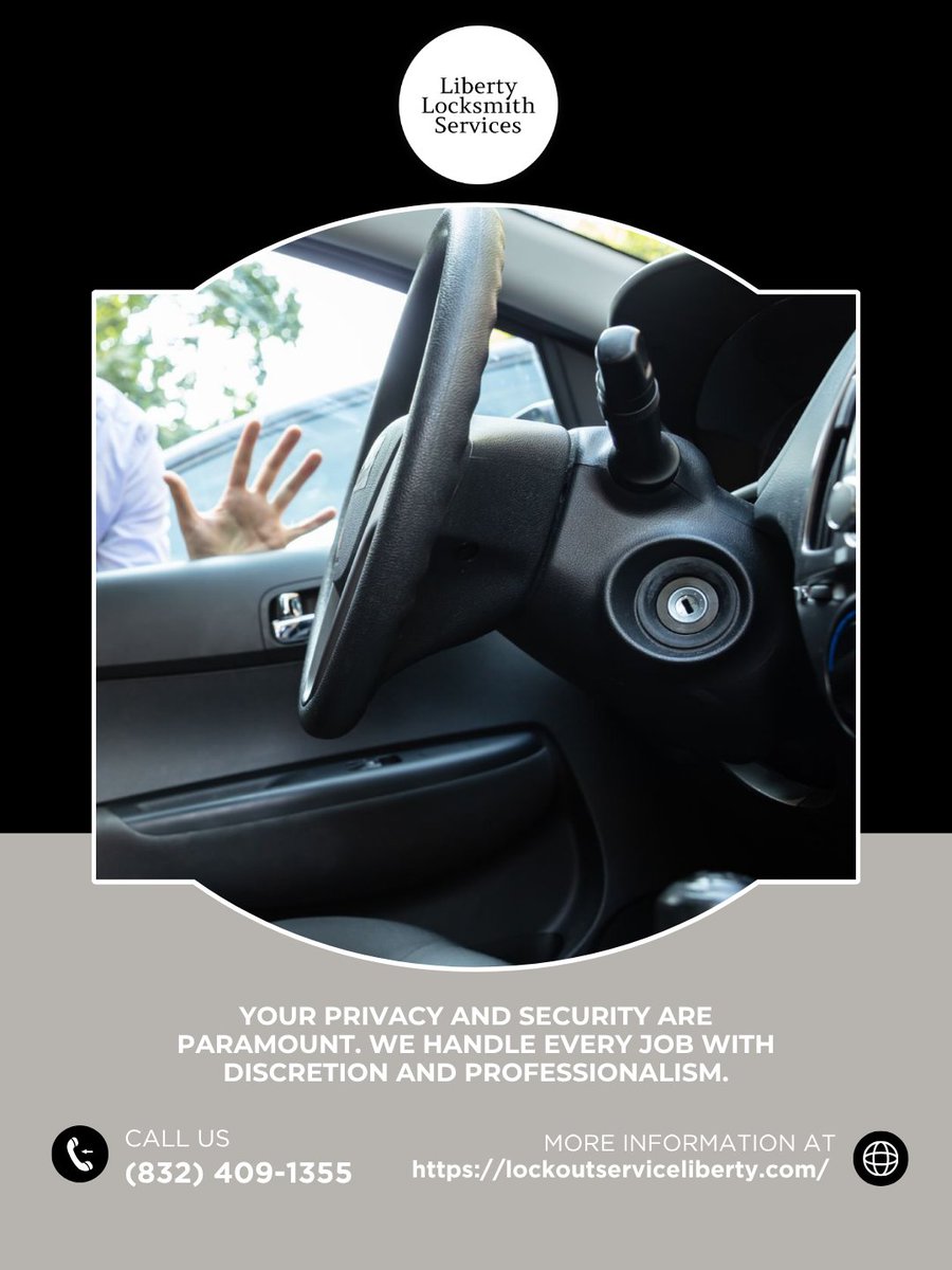 LibertyLockTX's tweet photo. When emergency lockouts disrupt your plans, we are ready to respond with reliable support. We focus on restoring access efficiently. Speak with us now at (832) 409-1355 to resolve the situation quickly. #EmergencyLockouts #TrustedHelp
https://t.co/Emkpq0LCxM https://t.co/osAYvwrieO
