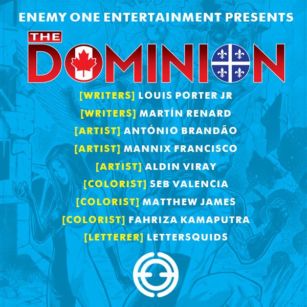 EnemyOneEnt's tweet photo. The 21st Century #AlphaFlight Upgrade! Introducing the #Dominion! The true Canadian #ComicBook #SuperTeam.
Follow the link to learn more
https://t.co/JURM6v7AiF https://t.co/NVe8ewJkMt