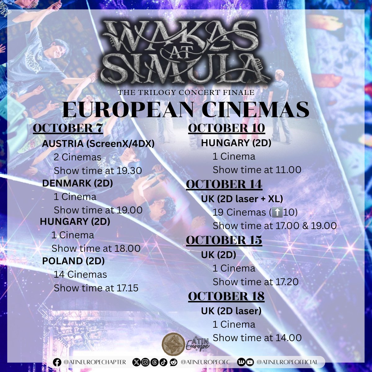 AtinEuropeOFC's tweet photo. SB19’s Wakas at Simula Concert Film just got a MASSIVE upgrade across the UK! 🇬🇧✨

🎬 10 MORE CINEMAS ADDED!
📅 2 NEW DATES AVAILABLE!

Get your tickets NOW before they sell out! 👇🏻
https://t.co/Pmsjzd0S8Q

#SB19 @SB19Official #SB19_IN_CINEMAS
#SB19_WAKAS_AT_SIMULA https://t.co/91JCl9Exd0