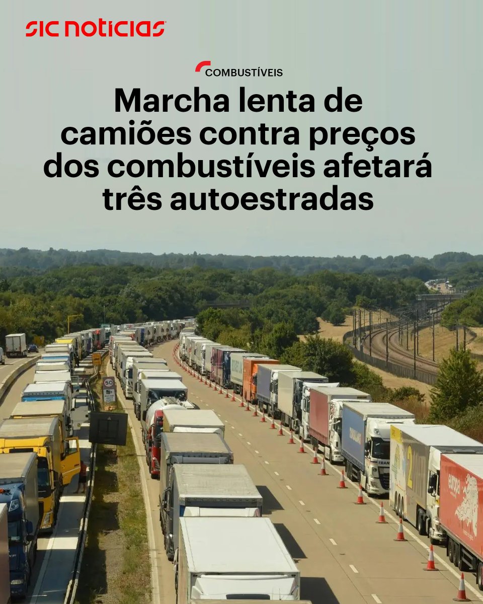 SICNoticias's tweet photo. Cerca de 300 camiões já estão confirmados para o protesto, com a expectativa de que o número de adesões chegue ou ultrapasse as 500.
Saiba mais em: https://t.co/k557yi4cby
#combustiveis #economia #autoestrada #protesto #pais #portugal #news #sicnoticias https://t.co/ZMuAdUDXN6