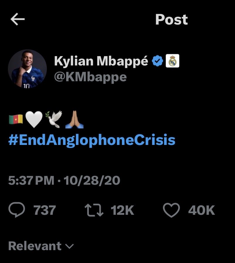 themimireign's tweet photo. It’s so weird how people rewrite history when it comes to Mbappe. He’s talked about his Cameroonian roots for years and has donated to numerous African countries. And mind you, he was literally asked a question and you weirdos are acting like he randomly mentioned Africa. https://t.co/idVtawCels