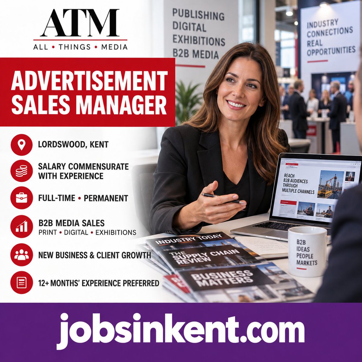 JobsInKentcom's tweet photo. Advertisement Sales Manager

📍 Lordswood, Kent
💷 Salary DOE
📄 Full-time, permanent

Grow print and digital advertising revenue for an established B2B publisher. Media sales experience preferred.

Apply: https://t.co/XhbgatJ5Qb

#KentJobs #MediaSales https://t.co/OHOlrsr38h