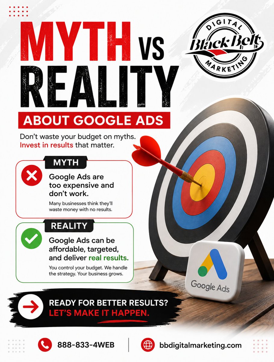 BlackBeltDig's tweet photo. Google Ads don’t have to break the bank. 🎯 With the right strategy, your budget can drive targeted traffic, qualified leads, and real results.

#GoogleAds #PPC #DigitalMarketing #LeadGeneration #LocalSEO https://t.co/KKWnrFbnWy