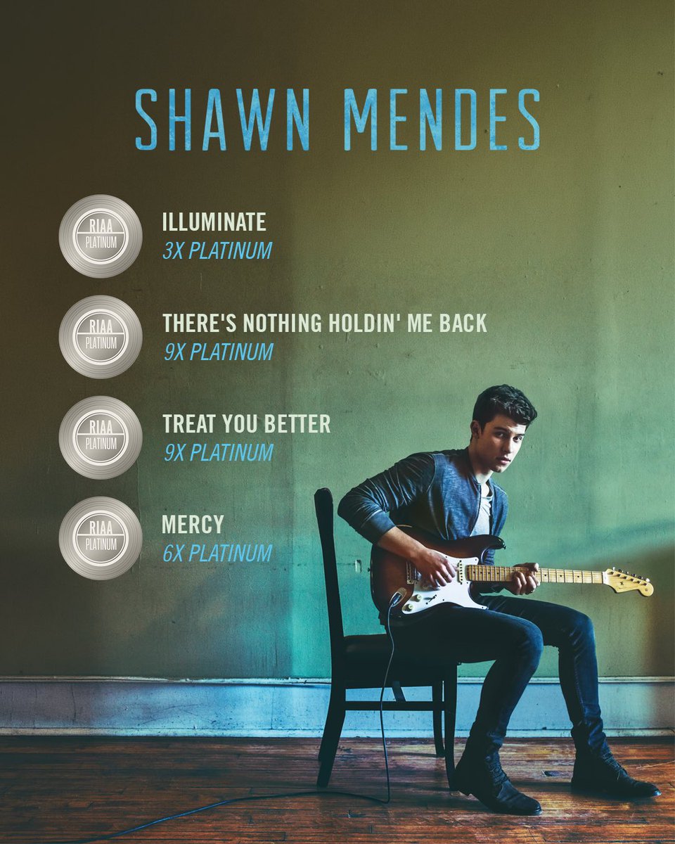 ShawnAccess's tweet photo. What a way to celebrate the final 3 days until the Illuminate (10th Anniversary Edition) is here 🤩 Brand new certifications from @RIAA including Shawn's very first Diamond certification 🩵 Thank you guys for making this possible, we couldn't be more proud #Illuminate10 https://t.co/jpyGeZWAqZ