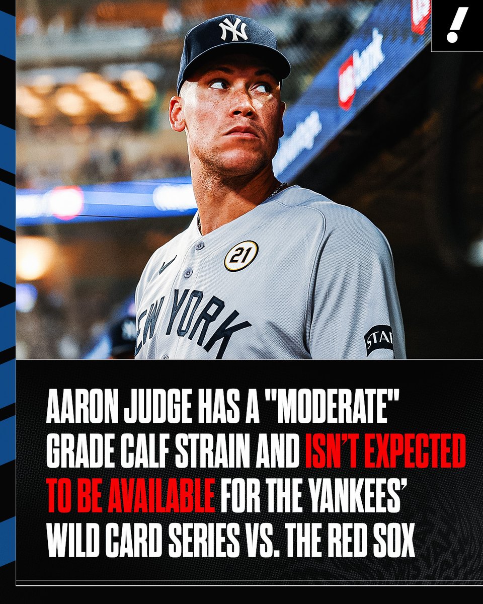 YahooSports's tweet photo. Yankees manager Aaron Boone said Aaron Judge received a PPP injection on Monday to address his calf strain. https://t.co/XhEzjHn6eo
