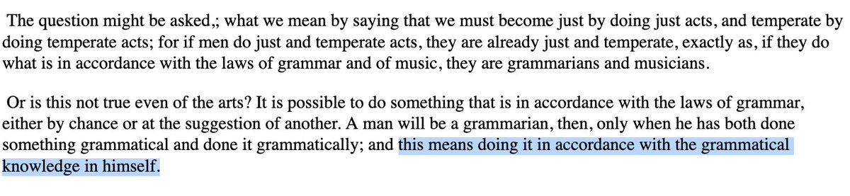 sckimbriel's tweet photo. Aristotle is already worried about the distinction between acting vs understanding why you are acting https://t.co/MKWu4tcH9y