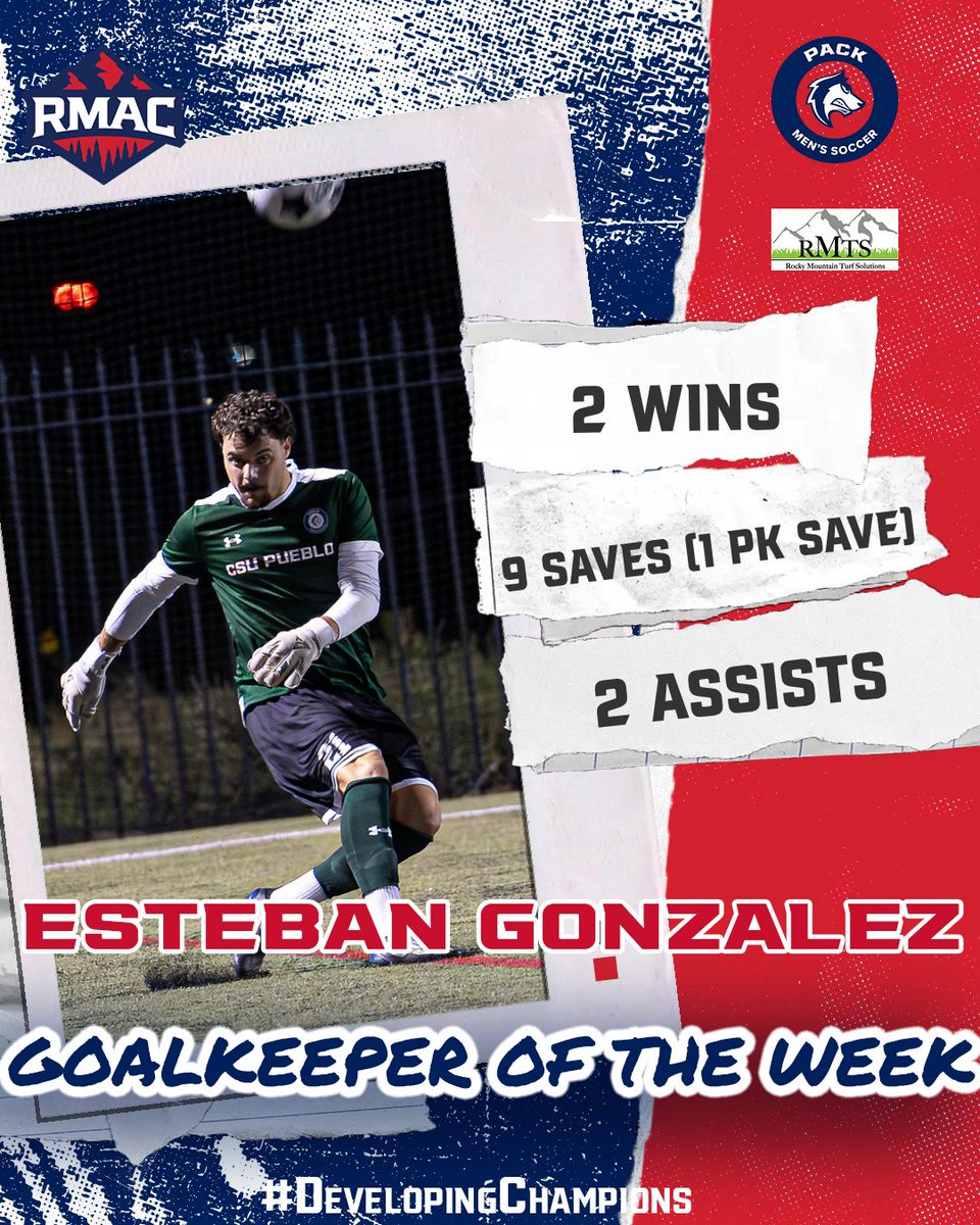 gothunderwolves's tweet photo. 🌶🔥 Pueblo Chile isn't the only thing roasting in the Steel City‼️

@csupmsoccer is RED HOT, and Nick Cenek and Esteban Gonzalez have the hardware to prove it.

⚽️ Cenek — Offensive Player of the Week
🧤 Gonzalez — Goalkeeper of the Week

✍️ https://t.co/qfMfyYXeG1

#ThePackWay https://t.co/T85eOKvrtD