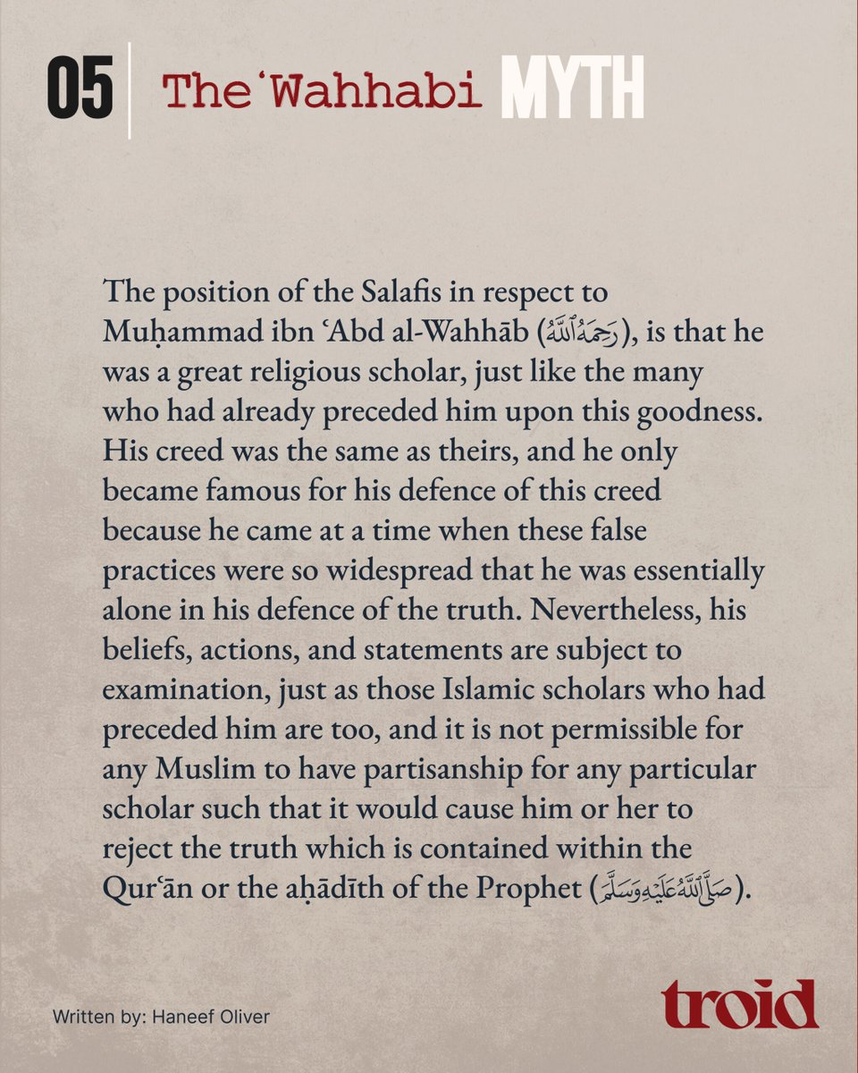 troidorg's tweet photo. What Do Salafis Think of Muḥammad ibn ʿAbd al-Wahhāb?
The Wahhabi Myth

https://t.co/pcSIjRrg4I