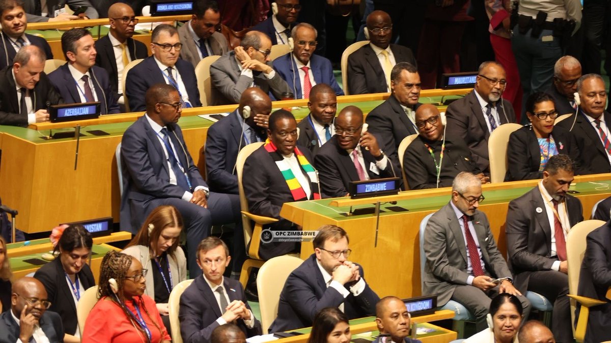 sirjeffleo's tweet photo. His Excellency President @edmnangagwa today joined world leaders at the opening of UNGA81 in New York when @realDonaldTrump was giving his opening remarks, reaffirming Zimbabwe’s commitment to multilateral diplomacy,international cooperation and national development. https://t.co/LtAxbuE310