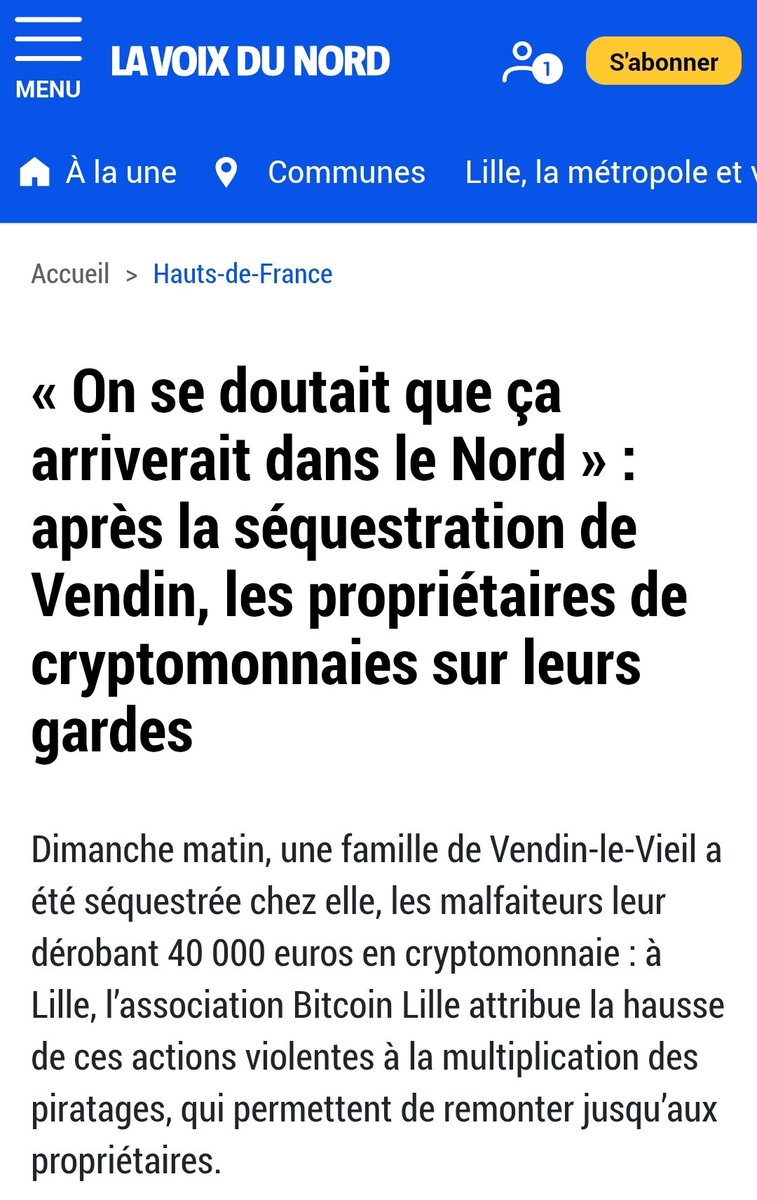 BitcoinLille's tweet photo. Depuis 2014, l'association Bitcoin Lille travaille avec les partenaires locaux pour éduquer à Bitcoin.

Espérons désormais que nos efforts avec les médias (F3, VDN, M6) permettront, bientôt, la publication d'articles de fonds 🟠

Le lien de l'article en commentaire 👇 https://t.co/q34qtDjIJ5