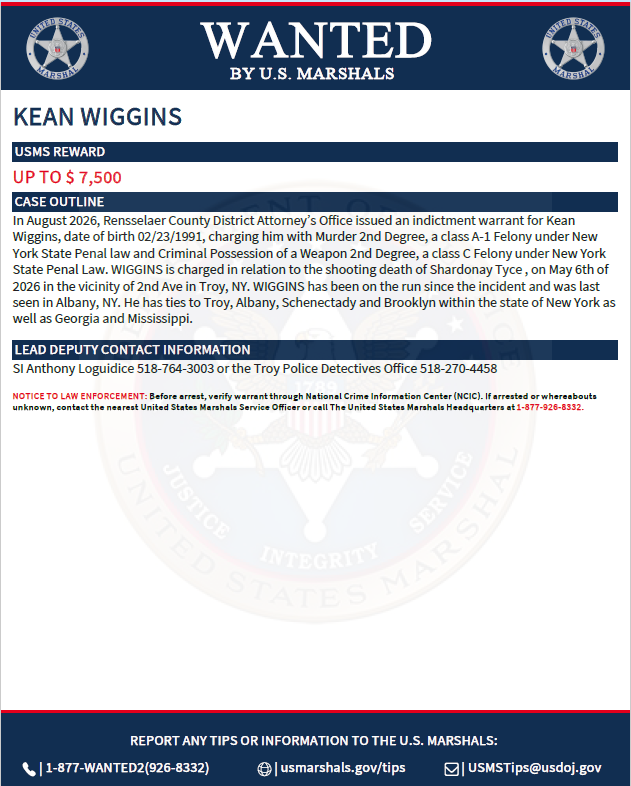 USMarshalsHQ's tweet photo. Kean Wiggins is wanted for homicide. Last seen in Albany, NY. To submit a tip about a fugitive, go to https://t.co/1cpkqrLAdl. 

#USMarshals #USMarshalsWanted https://t.co/kiPdXRdrlx