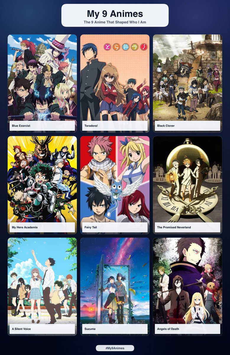 YukiFlopVT's tweet photo. VT vs 9 formative anime’s! https://t.co/M9dmQWuETr