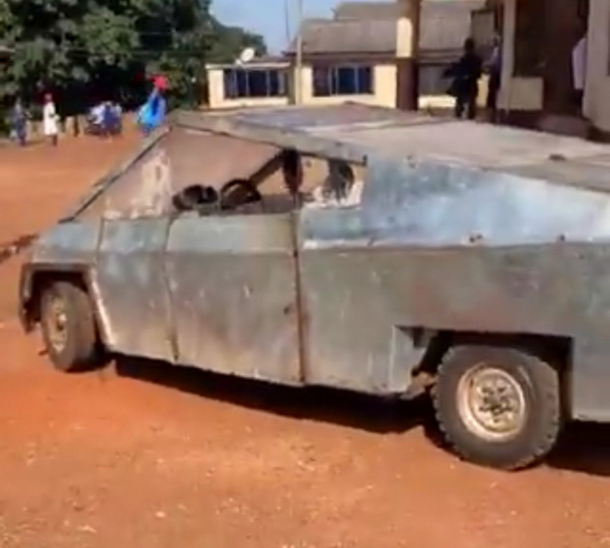 AfricaFirsts's tweet photo. A Tesla Cybertruck modelled by a secondary school student sowhere in Africa. https://t.co/1Iq80VsRLh