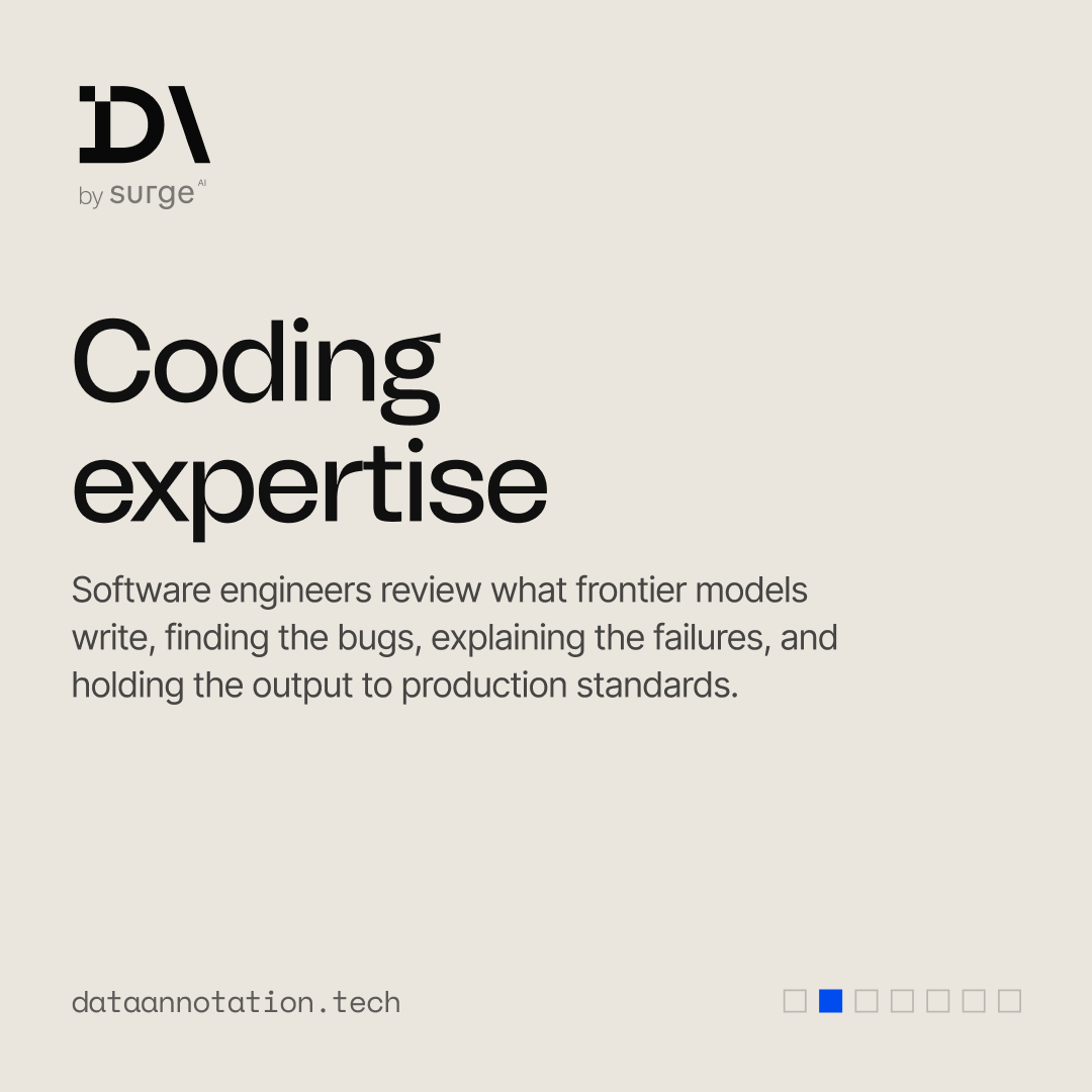 Data_Annotation's tweet photo. AI models are only as good as the expertise behind them.

See which fields are in demand right now on DataAnnotation.

Apply now: https://t.co/JlpiRm2voP https://t.co/1J8Ag9Be08
