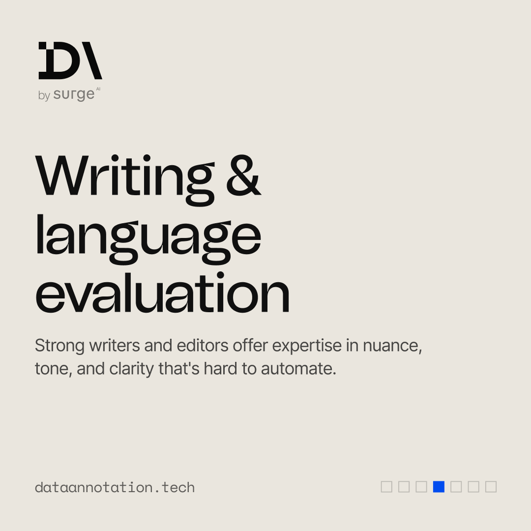 Data_Annotation's tweet photo. AI models are only as good as the expertise behind them.

See which fields are in demand right now on DataAnnotation.

Apply now: https://t.co/JlpiRm2voP https://t.co/1J8Ag9Be08