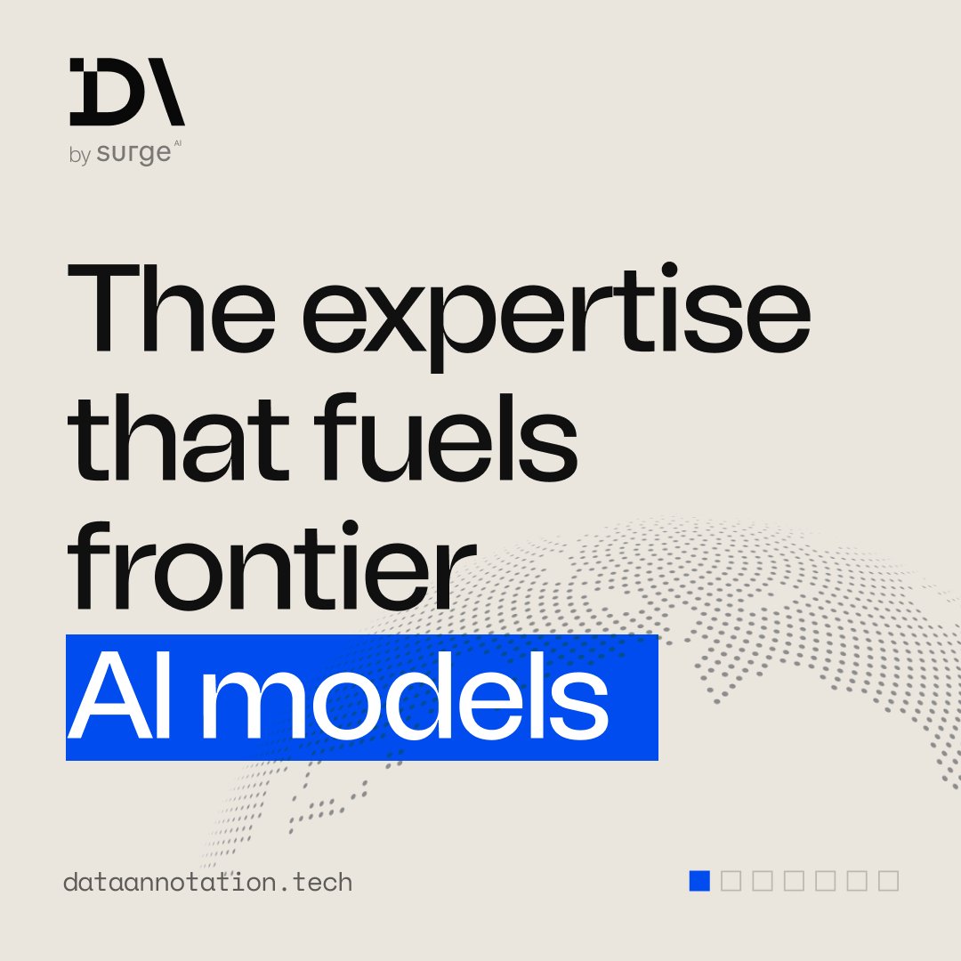 Data_Annotation's tweet photo. AI models are only as good as the expertise behind them.

See which fields are in demand right now on DataAnnotation.

Apply now: https://t.co/JlpiRm2voP https://t.co/1J8Ag9Be08