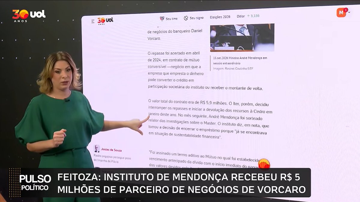 EnioViterbo's tweet photo. Amigos, temos que falar da Daniela Lima.

Ela está vestindo a camisa da ala alexandrista do Supremo Tribunal Federal de forma constrangedora.

Há dias, ela vem soltando "matérias" sobre ligações de André Mendonça ao Master.

A questão é que a Daniela nunca aponta qualquer ilegalidade de Mendonça, é sempre uma questão "moral" envolvida.

E essa questão "moral" é apenas para rivalizar com as matérias que criticam o ministro Alexandre de Moraes.

"Instituto de André Mendonça levou dinheiro de ex-parceiro de Vorcaro"(depois teve que explicar que foi um empréstimo)
"André Mendonça voou em aeronave de ex-primo do cunhado do tio do papagaio de Vorcaro"
"André Mendonça comprou um terno junto com advogado ligado ao Vorcaro"

Só que...

TODAS as questões envolvendo Alexandre de Moraes são tratadas como mero detalhe.

Como uma vírgula, como uma poeira.

Outro que é poupado é o ministro Gilmar Mendes.

As investigações revelaram encontro de Gilmar com Vorcaro e que o então cunhado de Gilmar recebia milhares de reais de Vorcaro.

Daniela chegou ao ponto de publicar uma versão vergonhosa, passada obviamente pelo Gilmar Mendes, de que o ministro deu uma bronca em quem arrumou o encontro dele com Daniel Vorcaro.

Daniela, você criticar o ministro André Mendonça é ok. Faz parte. 

Só que esse trabalho de assessoria para Gilmar e seus amigos está constrangedor. Ele disse que não passa mais whatsapp se criticar ele? Qual é a dificuldade de apontar as inúmeras contradições, falhas e erros do Gilmar?

E do Alexandre? Vai continuar tratando como mais um na fila do pão das críticas?

Já errou no passado, quando tentou limpar a barra dele no caso dos encontros e conversas com Galípolo, vai continuar errando?