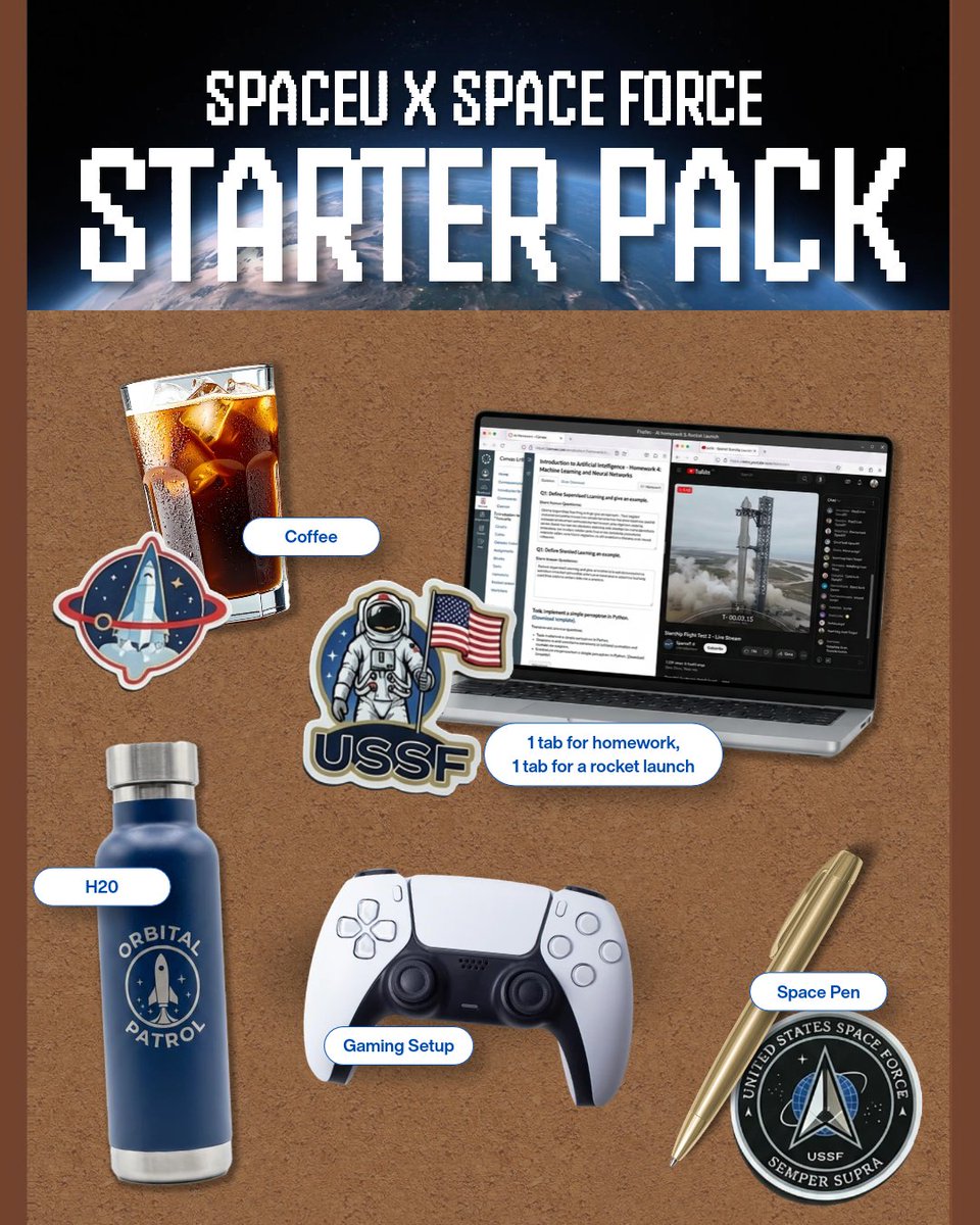 gospaceforce's tweet photo. Every STEM student has their essentials. ☕💻📚

For students at @UCF, it’s all part of building the knowledge and skills that can shape what comes next. https://t.co/Taq23kgoM6