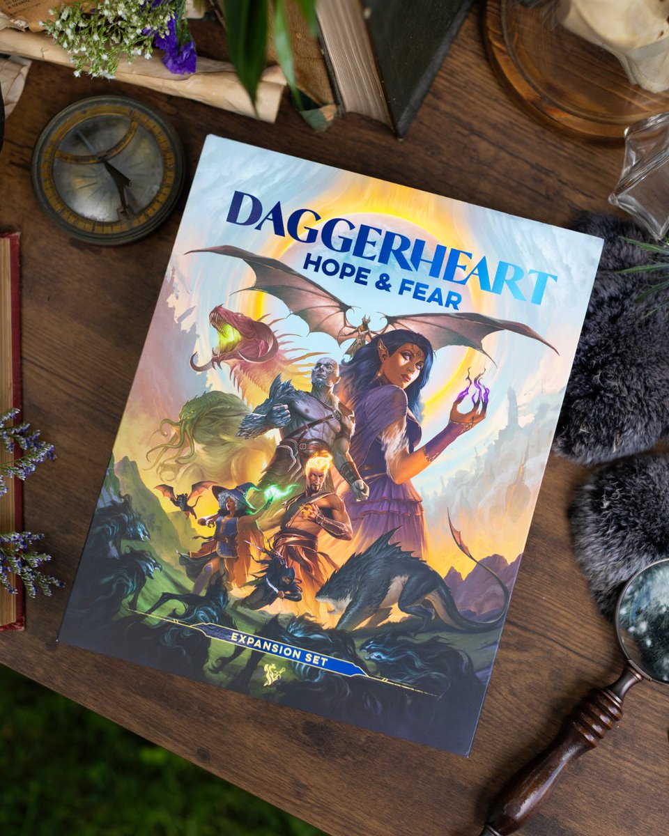 DarringtonPress's tweet photo. #Daggerheart: Hope &amp; Fear is hitting a (virtual &amp; physical) shelf near you!

The expansion is now available:

🎲 On @AlchemyRpg's VTT 
🎲 At Amazon, Barnes &amp; Noble, Books-A-Million, friendly local game stores, and more! 

Unsure where to buy? Check out https://t.co/RQ7BUzpslF! https://t.co/kyUPI7OvEf