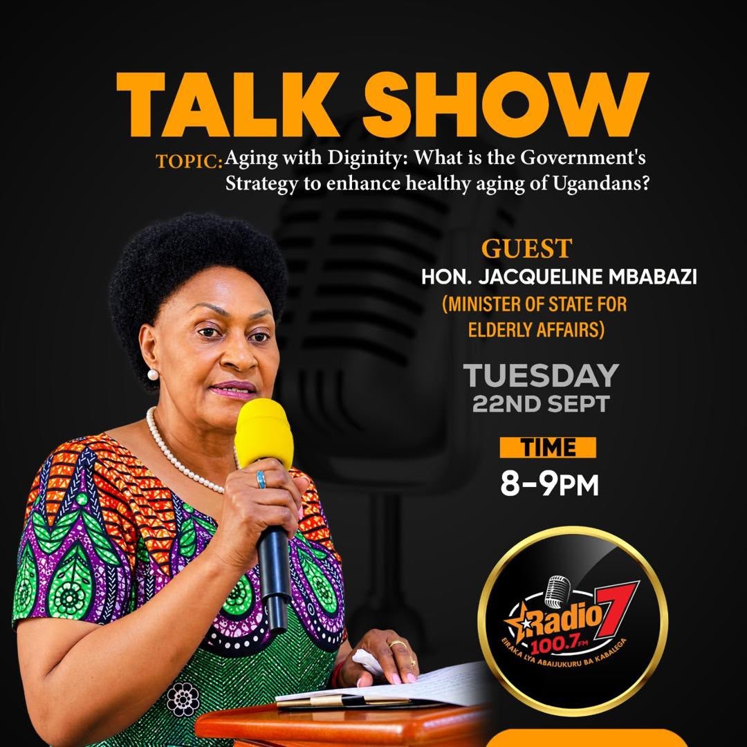 Mglsd_UG's tweet photo. This evening, Hon.@JacqueMbabazi will be hosted on  @Radio7Uganda Masindi, to talk about matters of Older persons. The show will begin at 8pm. https://t.co/GMGwgcG6RH