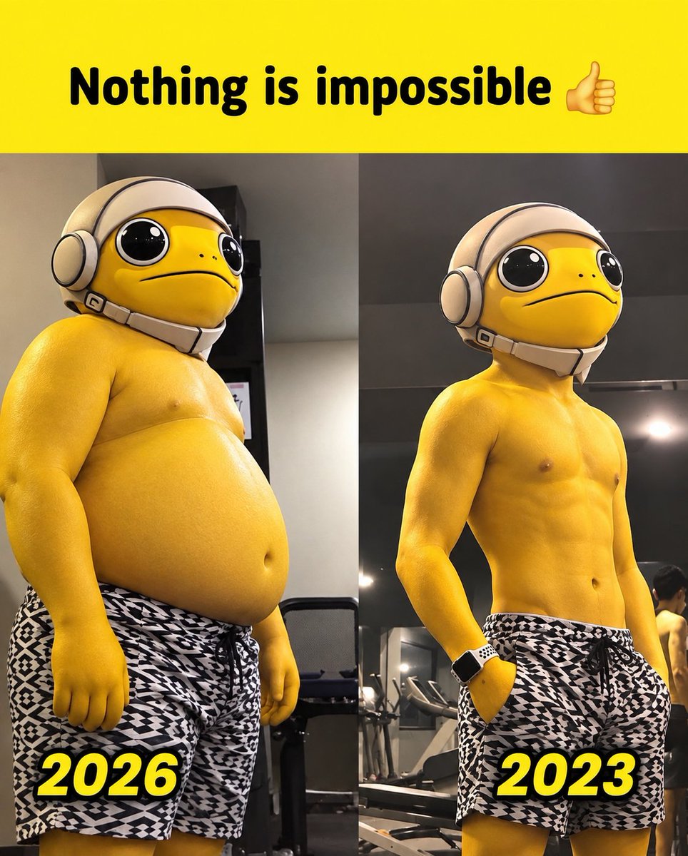 xraiman's tweet photo. Day 485 🐸💛

2023: Lean toad.
2026: Bigger gains incoming. 📈🔥

The transformation isn't finished yet… this little yellow toad is just getting started.

$TURBO @TurboToadToken https://t.co/tLN1MxF7Wv