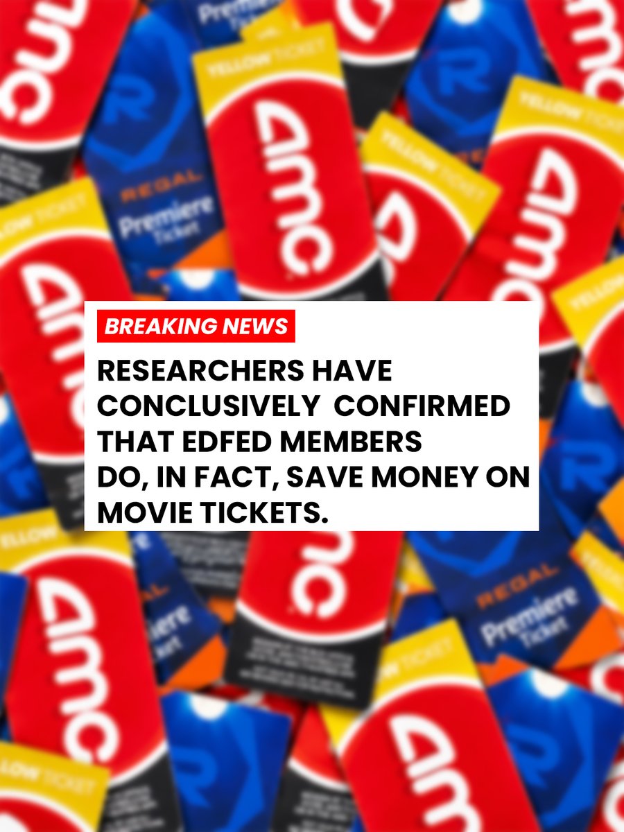 EdFedCU's tweet photo. The research speaks for itself. 🎬🍿👀

Another perk of being an #EdFed Member? Saving on movie tickets. 💙
.
.
.
#memberbenefits #creditunion #movietickets #amctheatres #regal https://t.co/nZB06bye4b
