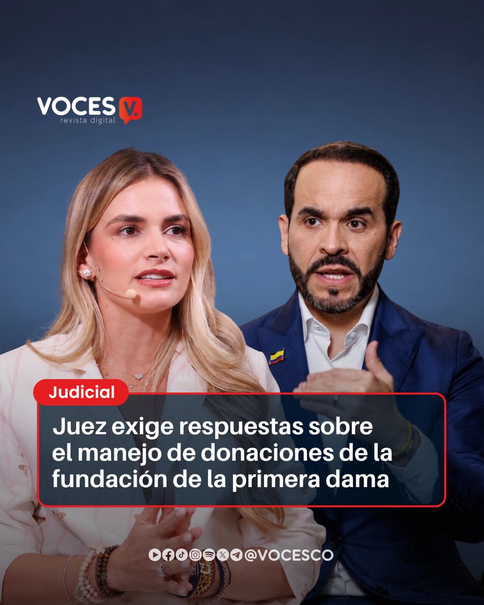 vocesco's tweet photo. #Voces | El Juzgado 38 de Familia de Bogotá admitió una acción de tutela presentada por el senador Alejandro Ocampo contra la Presidencia de la República, relacionada con el manejo de los recursos recaudados por la Fundación Colombia Luz y Sonrisas, cuya representante legal es la primera dama, Ana Lucía Pineda.

Ocampo había presentado un derecho de petición para conocer cuánto dinero recibió la fundación, qué parte de esos recursos ya fue utilizada, cuánto permanece disponible y quién será responsable de verificar y auditar las donaciones. La solicitud está relacionada con la campaña “Colombia, un solo corazón”, creada para canalizar ayudas destinadas a los damnificados por el terremoto del pasado 10 de agosto.

La Fundación Colombia Luz y Sonrisas figura entre los canales habilitados para recibir donaciones económicas, junto con la Corporación Organización El Minuto de Dios y la Asociación de Bancos de Alimentos de Colombia (ABACO). La organización fue constituida formalmente el 7 de julio de 2026 y Ana Lucía Pineda aparece como su representante legal. 

El senador ha insistido en la necesidad de conocer la trazabilidad de los recursos y ha aclarado que su solicitud no constituye una acusación penal. Por ahora, la decisión judicial no establece que haya irregularidades en el manejo de las donaciones, sino que abre el trámite de la tutela para obtener una respuesta frente a la información solicitada.