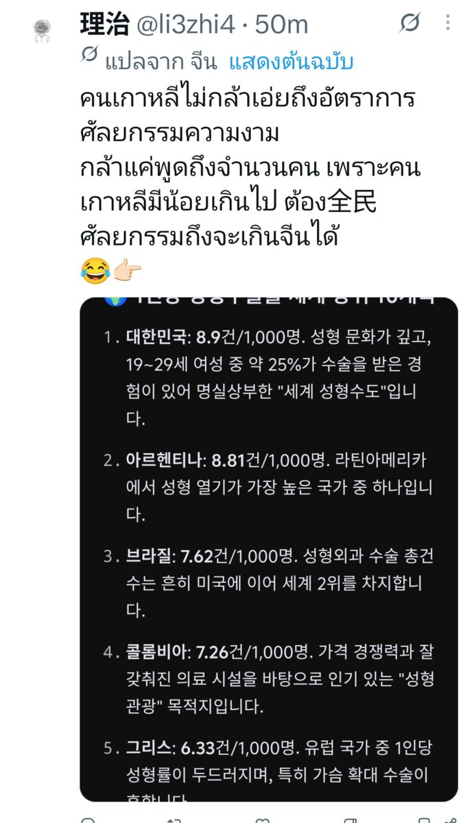 chaleenajaja's tweet photo. กูขำอิจีนกะอิเกาตีกัน
อิเกาด่าว่าอิจีนศัลเป็นอันดับ3ของโลก อิจีนด่าว่าคนเกาหลีมีน้อยศัลทั้งประเทศก็เกินจีนไม่ได้ อิเหี้ย 
จีนชนะ 1:0  😆😆😆 https://t.co/T3ftYknIJt