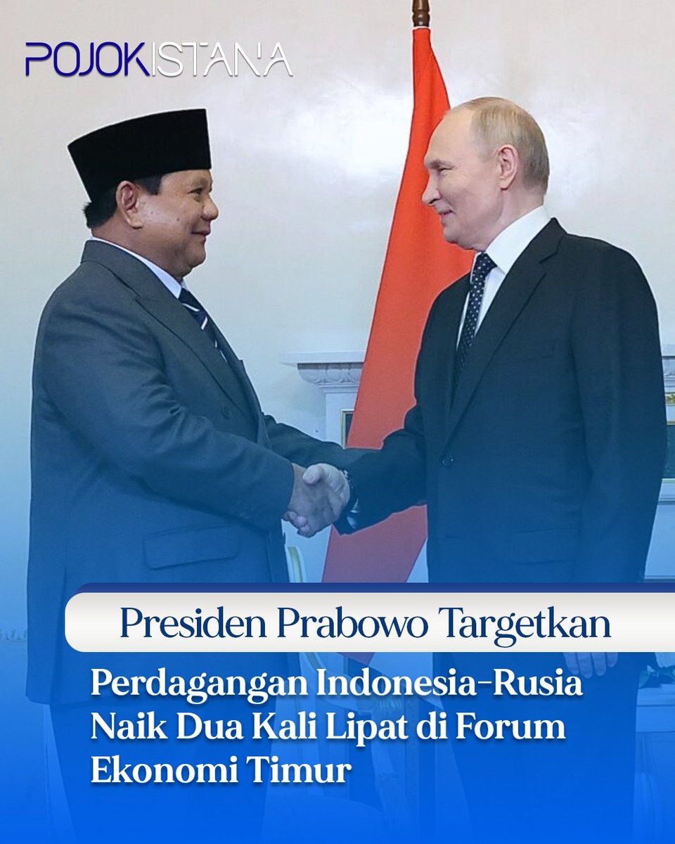 TirtaKamila's tweet photo. Presiden Prabowo targetkan perdagangan Indonesia - Rusia naik 2 kali lipat di forum ekonomi Timur✍️☑️ https://t.co/AxYQIBWi7H