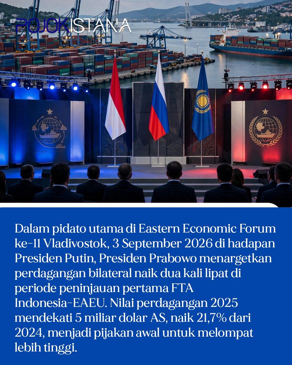 TirtaKamila's tweet photo. Presiden Prabowo targetkan perdagangan Indonesia - Rusia naik 2 kali lipat di forum ekonomi Timur✍️☑️ https://t.co/AxYQIBWi7H