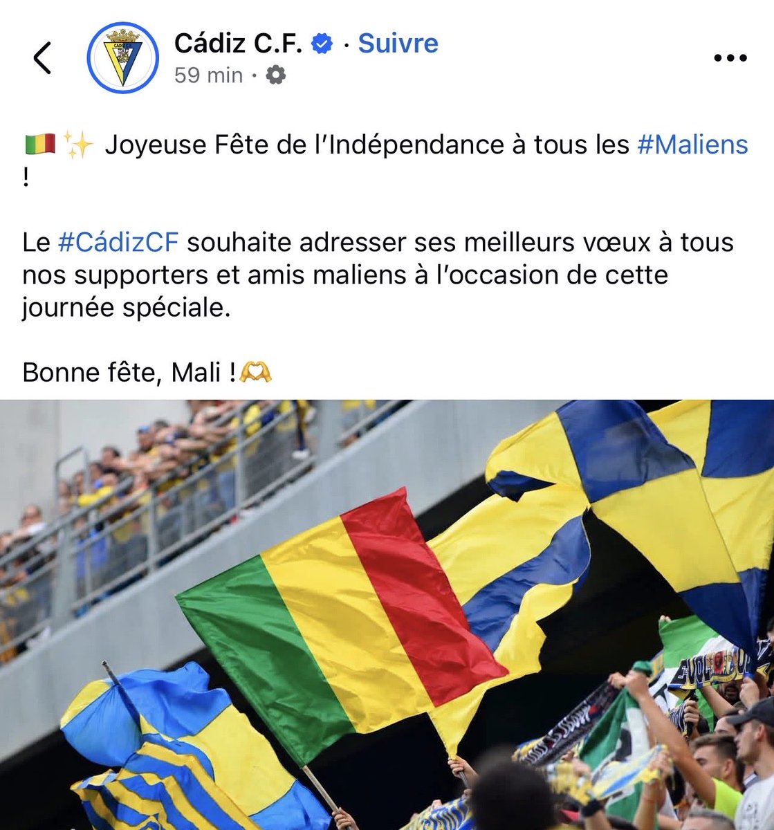 NationMali's tweet photo. Cádiz est le plus grand club d’Andalousie 🇪🇸. https://t.co/BprEWDZCuV