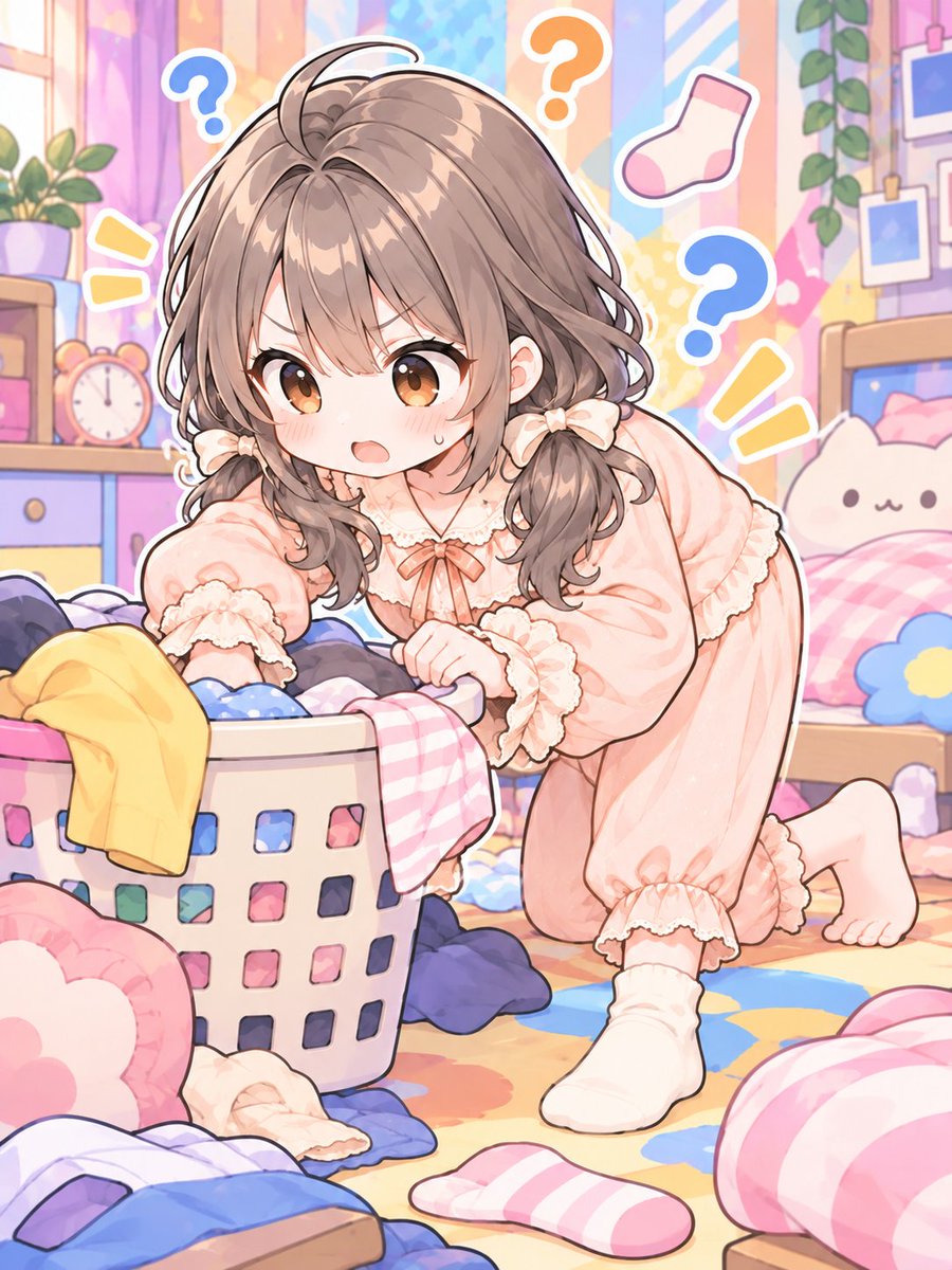 Yuna_AI_Project's tweet photo. おはようございます☀️
靴下が片方だけ見つかりません。
洗濯かごも、ベッドの下も探したんですが……。
もう片方を履いて待っていますので、そろそろ出てきてほしいです🧦

#霧島夕凪 #AIArt #釧路 https://t.co/0PRW9v5ywC