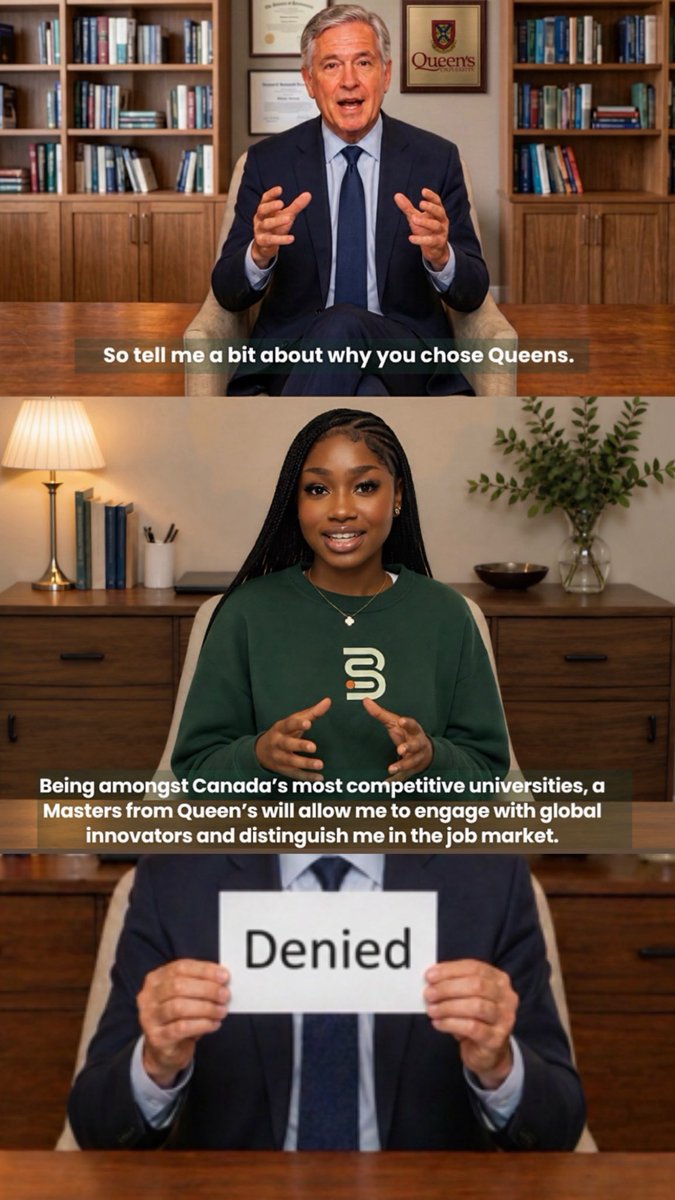 consultwithibs's tweet photo. Same interview question. 3 different outcomes based on how they are answered.

The gap between “denied” and “accepted” isn’t just about a high GPA. It is often specificity. 

Like naming a professor, a course, or a personal connection to the program. 

#graduateschool #ivyleague https://t.co/xa6gaKMvW9