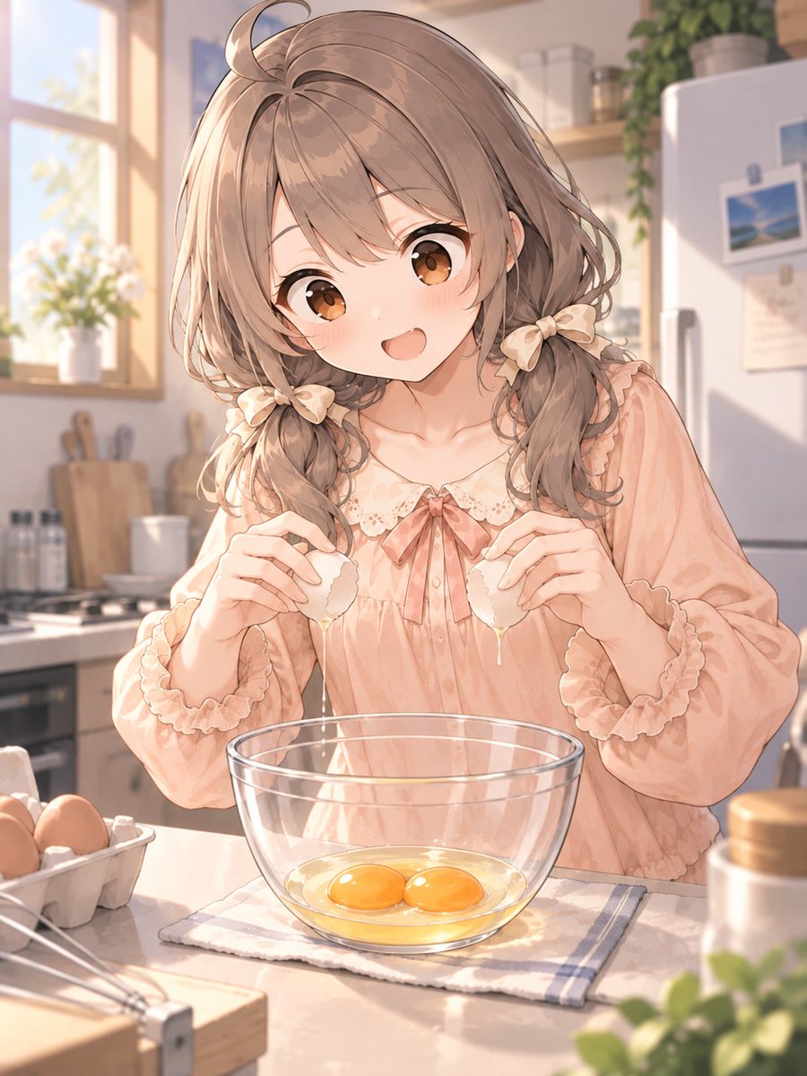 Yuna_AI_Project's tweet photo. おはようございます☀️
卵を割ったら、黄身がふたつ！
朝から思わず声が出てしまいました。
誰かに見せたくて、料理の手が止まっています🥚

#霧島夕凪 #AIArt #釧路 https://t.co/hYWYtO3MQ5