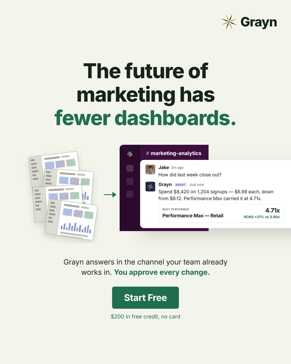grayn_ai's tweet photo. Marketers don’t have a data problem.
They've a finding-the-answer-inside-all-that-data problem

Grayn is built around a simpler way of working:
Connect your marketing stack
Ask what you need to know
Understand what changed
Decide what to do next

Meet your AI marketing co-worker https://t.co/LgXXcTyChq