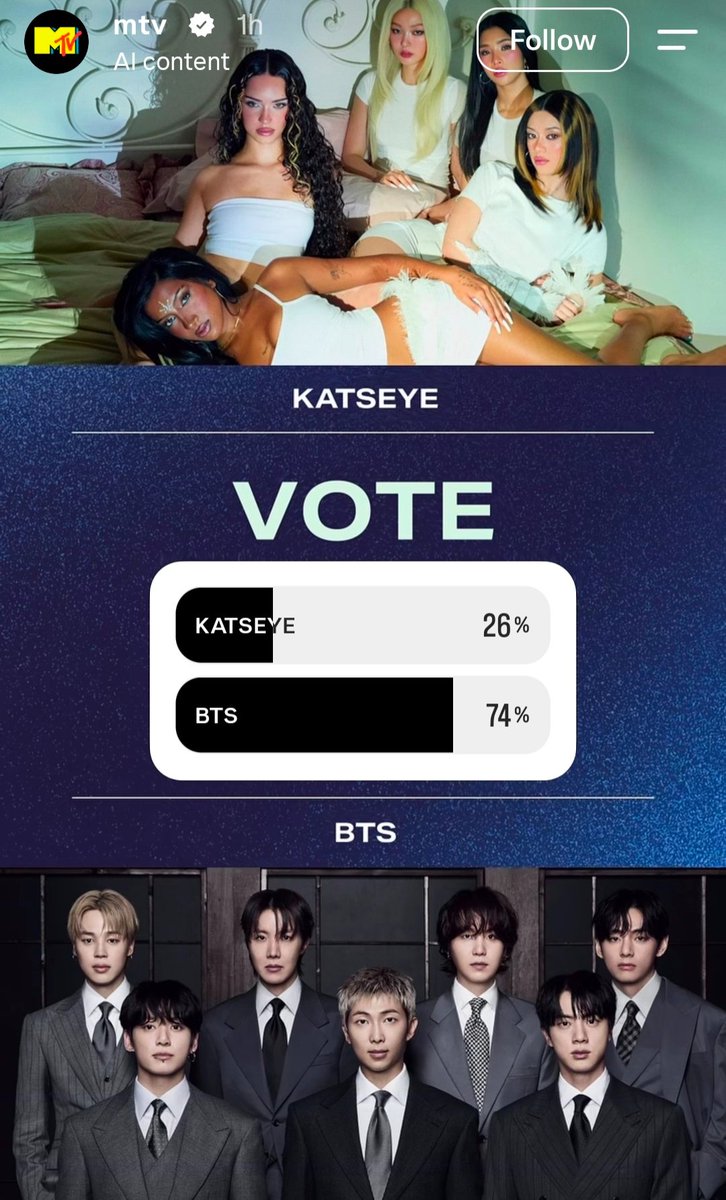 sleepinginsilk's tweet photo. #VMAs Best Group, Vote for BTS immediately on MTV instagram story. 🔥 https://t.co/d1tyHbBho4