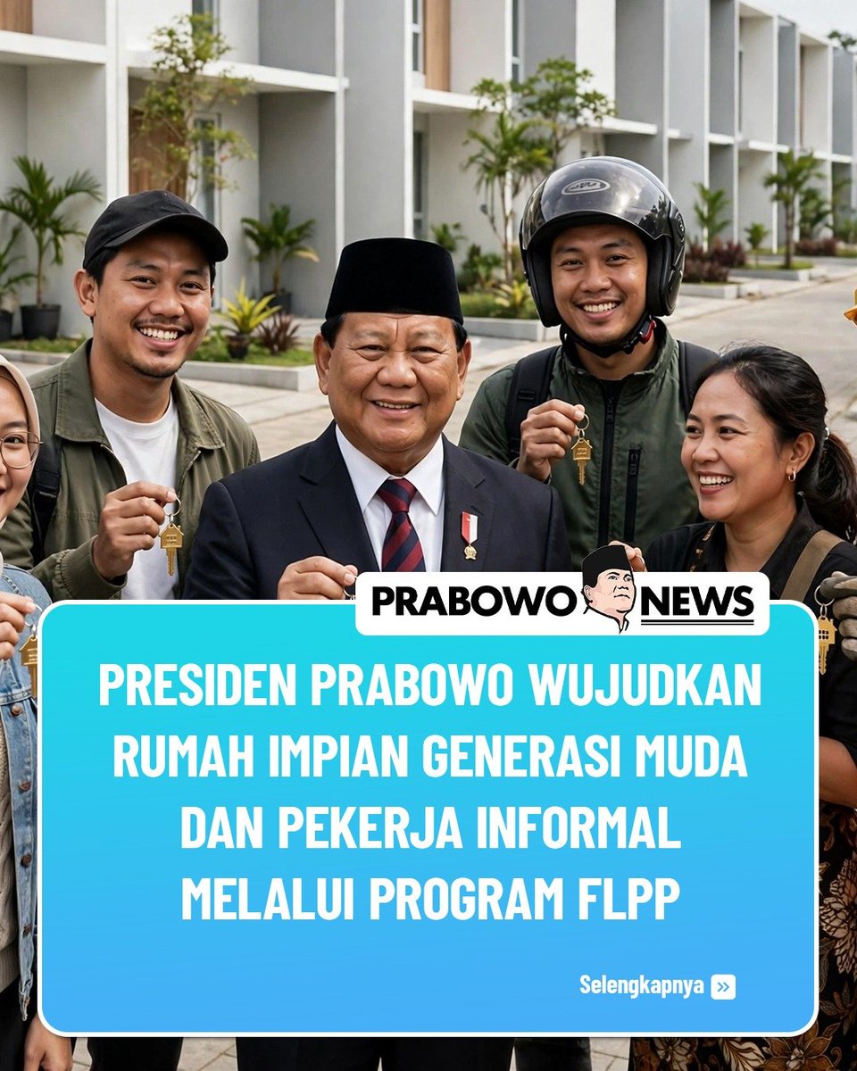 Kasimsergeniw's tweet photo. Presiden Prabowo wujudkan rumah impian generasi muda dan pekerja informal melalui program FLPP ✍️👍 https://t.co/JOf5CMToo6