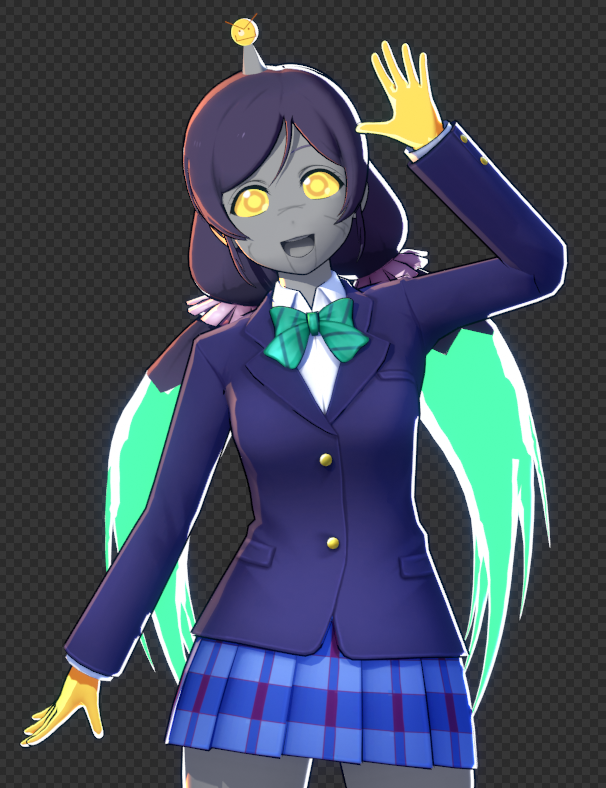 LuminaryOfAges's tweet photo. Wanted to make a model Edit of Nozomi to look like The Joke-Explainer 7000 from Siivagunner! So I finally did it!
Kinda weird seeing Joke-Explainer with regular proportions. XD
(She has orb hands and normal hands)
#Silvagunner https://t.co/uQrWfWHwHj