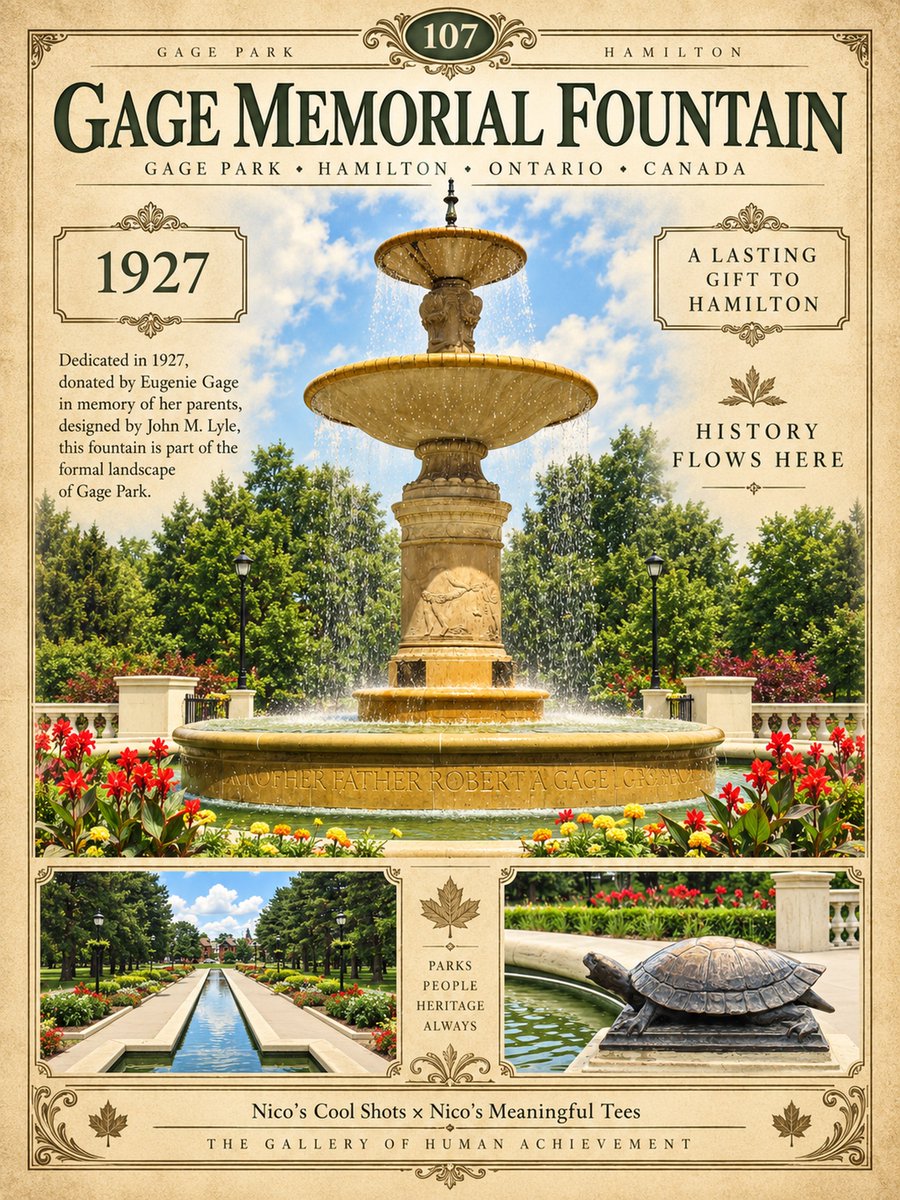 KalymnosWeb's tweet photo. History does not have to sit quietly in the background.
CITY STORIES 107 — GAGE MEMORIAL FOUNTAIN.
Hamilton, 1927 — still telling its story.
#HamiltonOntario #CityStories #LocalHistory https://t.co/ekKBcspqv9