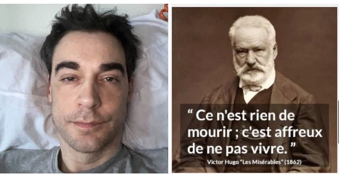 CK65375's tweet photo. Der französische Schauspieler Arnaud Denis hat heute sein Leben durch #Sterbehilfe in Belgien beendet.

Auf Facebook hat er vor sechs Stunden öffentlich einen langen Post verfasst, zu seiner Krankheitsgeschichte, aber auch zu allgemeinen Überlegungen hinsichtlich des Umgangs mit schwer chronisch Kranken. Ich kann nur allen empfehlen, diesen Post zu lesen. 

https://t.co/0pFZARVxA2

Ein Zitat daraus, ins Deutsche übersetzt: 
"An alle Kranken mit Myalgischer Enzephalomyelitis, deren Leiden in der Medizin in Frankreich und weltweit geleugnet werden. Es herrscht Gesundheitsnotstand. Diese invalidisierende postinfektiöse neurologische Erkrankung betrifft weltweit Millionen Menschen. Millionen, darunter Jugendliche und Kinder, die im Dunkeln bettlägerig unter entsetzlichen Bedingungen überleben. Ich stehe in Kontakt mit zwei jungen Männern von 23 und 27 Jahren, die bald in anderen Ländern zur Euthanasie greifen werden, so unerträglich sind ihre Lebensbedingungen. Manche sterben zu Hause an Mangelernährung, weil die Versorgung ungeeignet ist. Es gibt keine Nachsorge für die schweren physiologischen Komplikationen, die das nach sich ziehen kann, darunter die kraniozervikale Instabilität, okkultes Tethered Cord, schlecht nachgewiesene Liquorlecks, Gefäßkompressionen mit Unterperfusion des Gehirns. Das Posturale Tachykardie-Syndrom, virale Reaktivierungen, Auffälligkeiten in der Muskulatur, Schädigungen des zentralen Nervensystems, Ganglionopathien der Spinalnerven, Hypovolämie – nichts davon wird in Frankreich untersucht. Die Forschungsfinanzierung ist lächerlich im Verhältnis zur Zahl der Betroffenen. Das muss sich ändern. Die Regierungen tun nichts und lassen die Kranken ohne therapeutische Hoffnung in einer entwürdigenden Versorgungsaufgabe zurück."

Rest in power, Arnaud. 🕯🕊💙