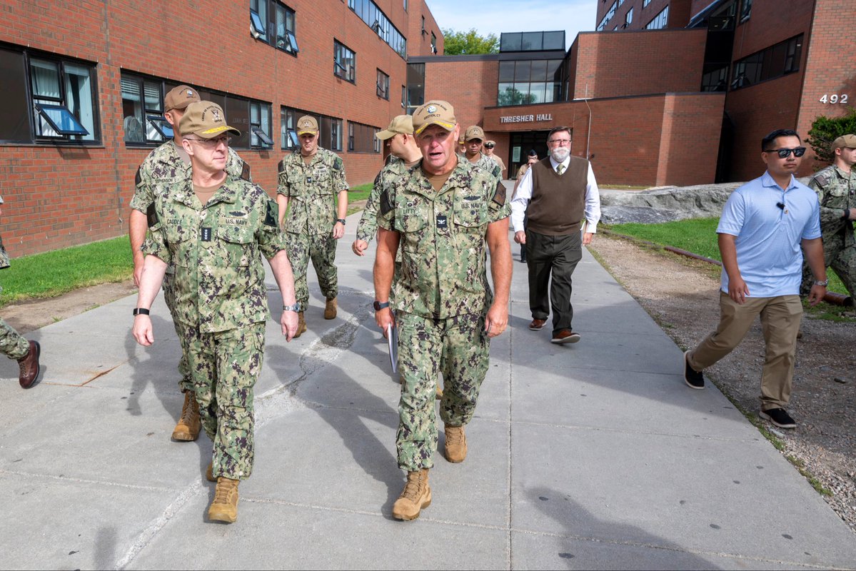 USNavyCNO's tweet photo. Our shore enterprise generates the readiness, capacity and endurance that make maritime dominance possible. 

Chief of Naval Operations Adm. Daryl Caudle toured Naval Submarine Base New London today to see first-hand how we’re improving quality of service for our Sailors ashore and enabling our warfighters with the infrastructure they need.
